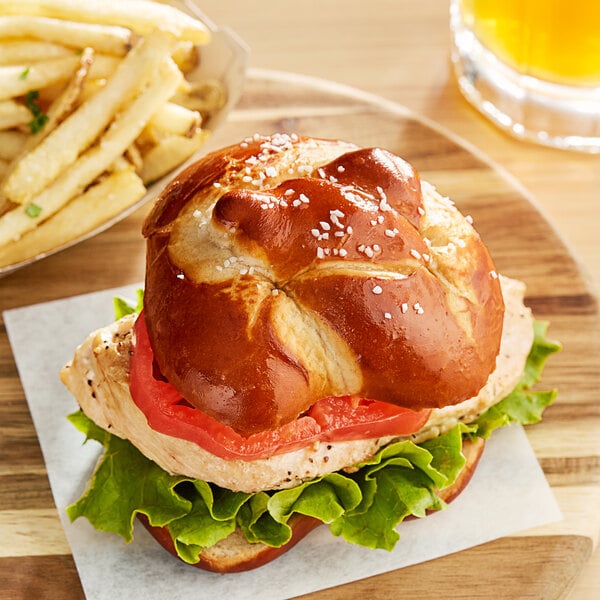 Ditsch Authentic German Sliced Soft Pretzel Bun 4 oz. - 80/Case