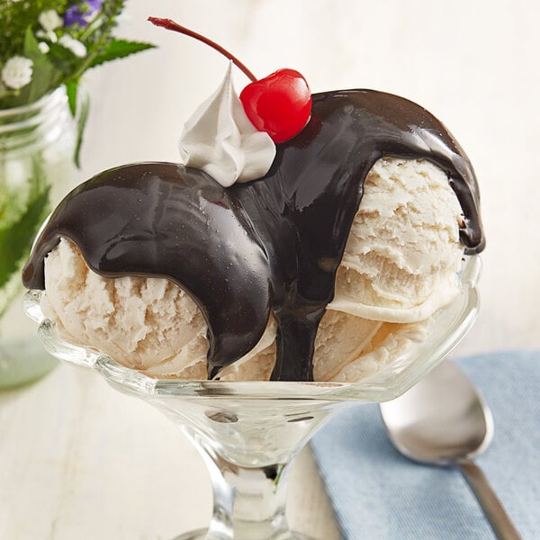 I. Rice Premium Hot Fudge Dessert / Sundae Topping #10 Can - 6/Case