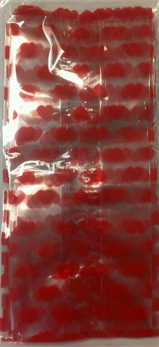 Large Red Hearts Cello Treat Bag - 20 Pack