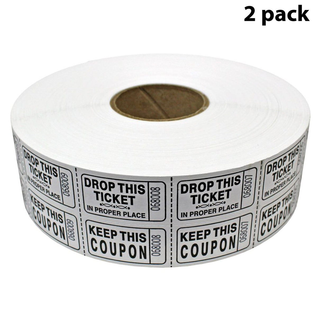 Double Roll Raffle Tickets – Coupon Tickets (2000/Roll) – Available in 8 Colors: Red, Blue, Green, Yellow, Orange, Purple, Pink & White
