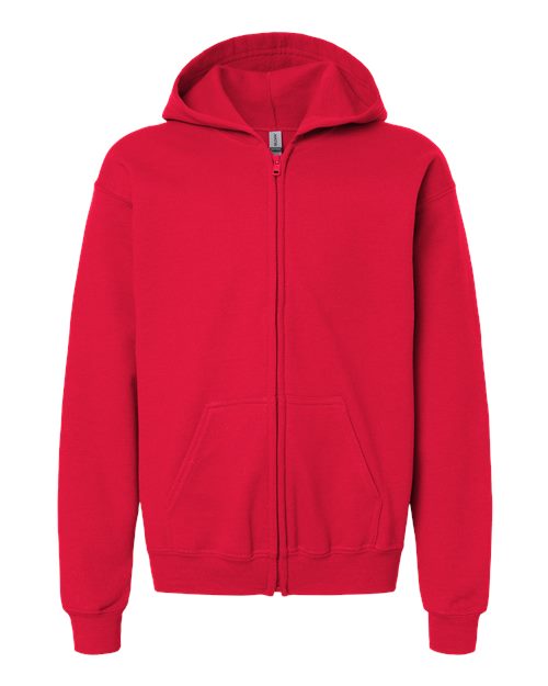 GildanĀ® Youth Hooded Sweatshirt Full-Zip Heavy Blend