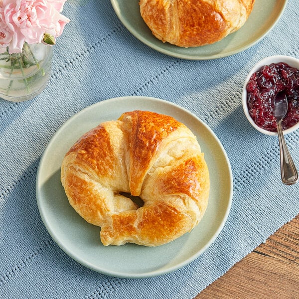 Bridor Ready-to-Bake Curved Vegan Croissant 3.5 oz. - 44/Case