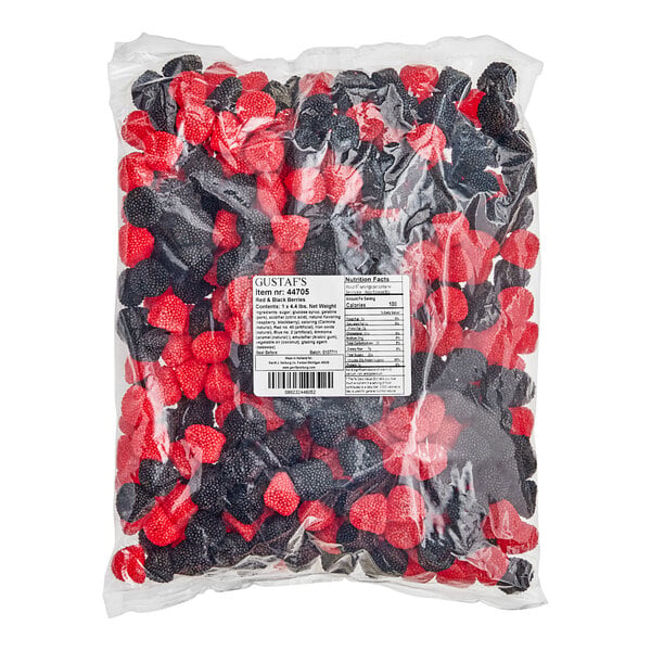 Gustaf's Red and Black Berries Licorice 4.4 lb. - 6/Case