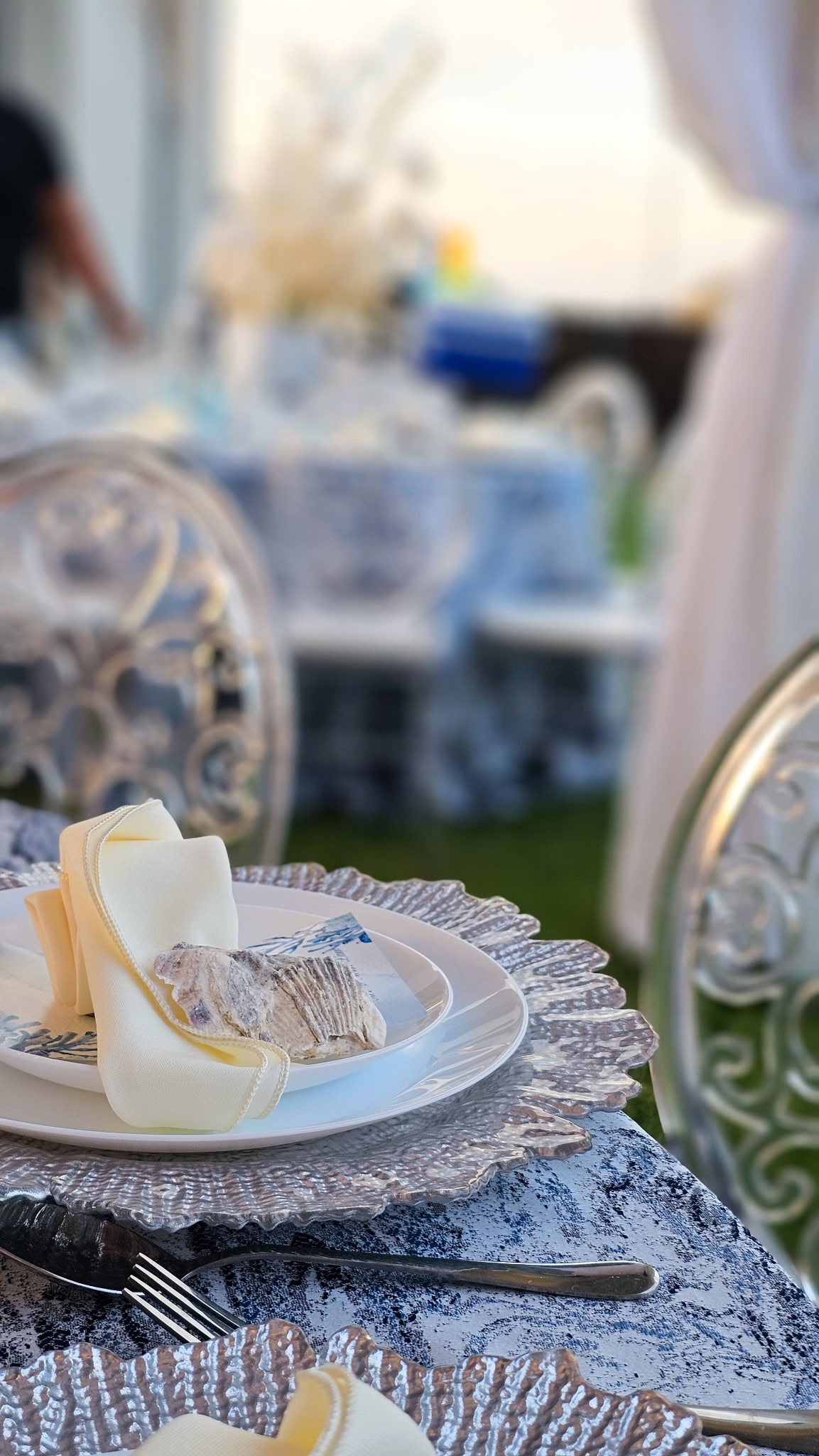 Rectangular Polyester Tablecloth 90x132 Dusty Blue