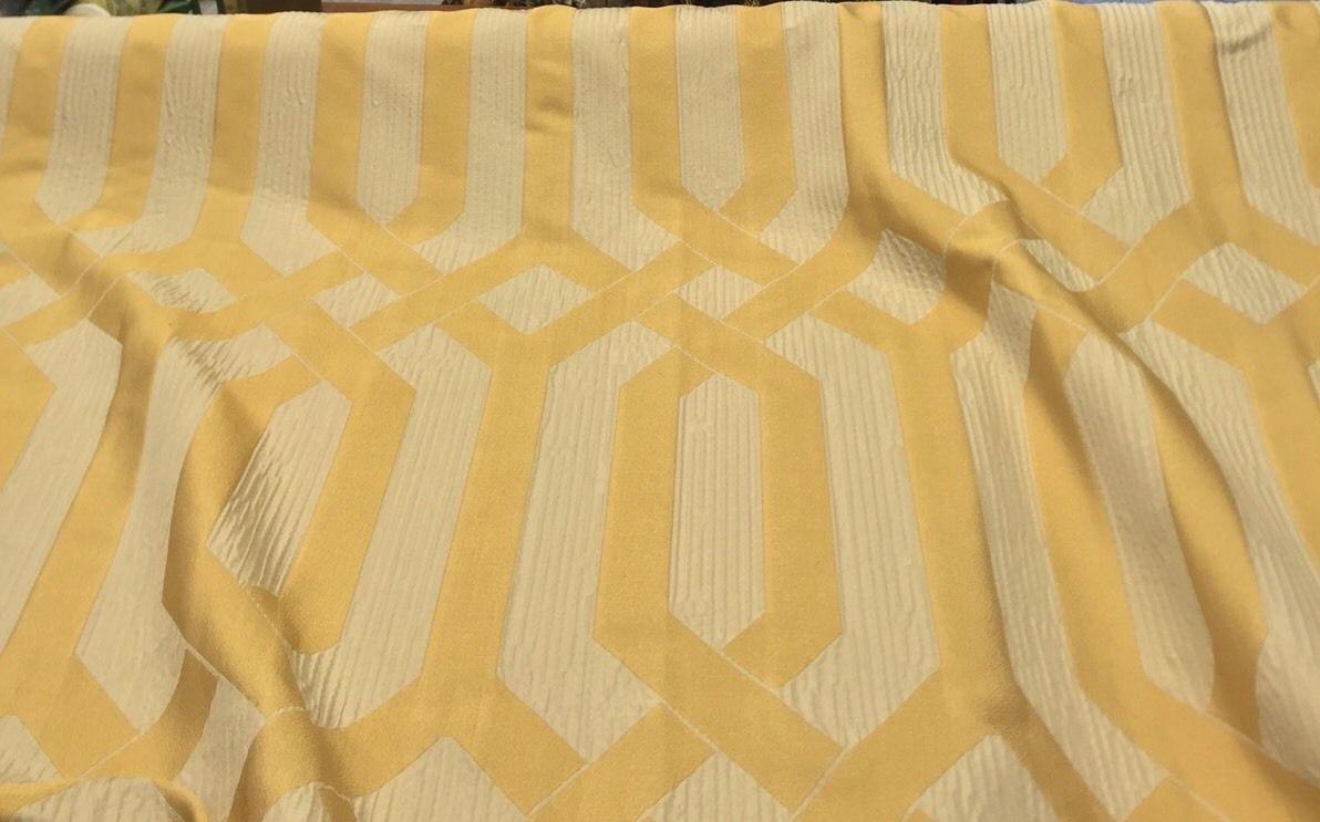 P Kaufmann Interwined Woven Fabric - Yellow Gold, 61" Width, 15.10" Horizontal Repeat, 23.20" Vertical Repeat (1 Yard)