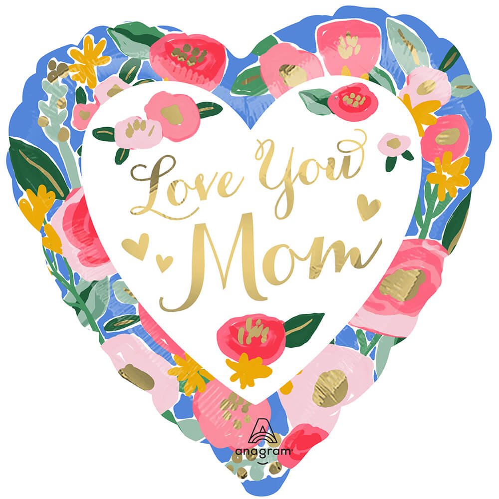 Foil Balloon 28 Inch Love You Mom