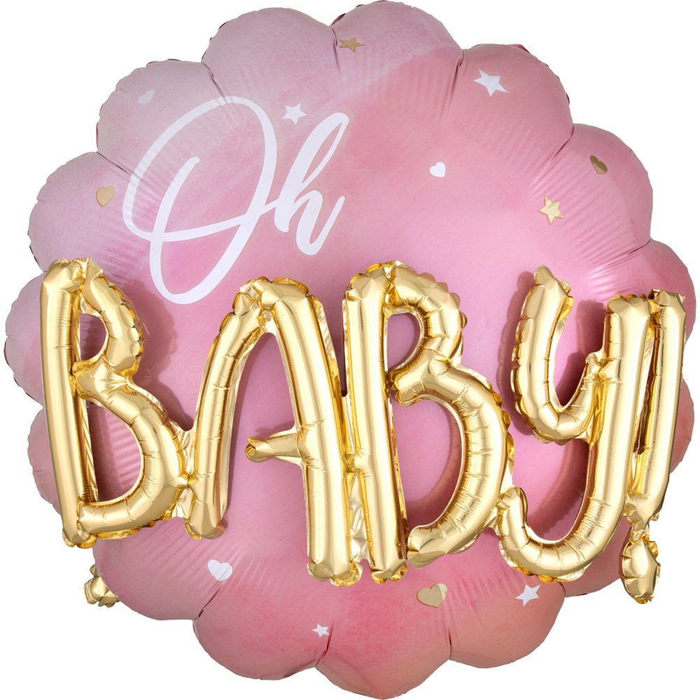 Pink Baby Girl Foil Balloon