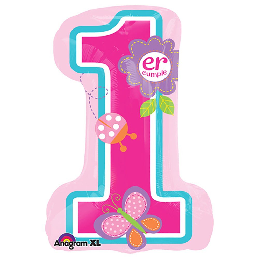 Foil Balloon 28 Inch Primer Cumpleanos Mariposa