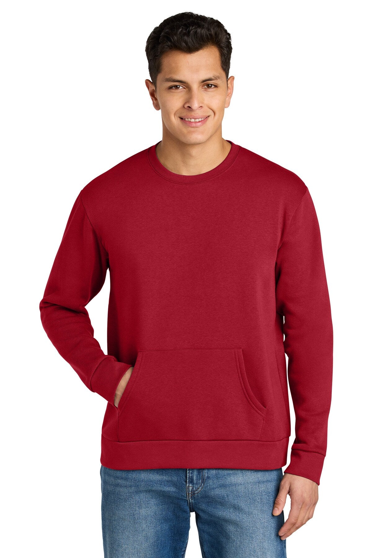 Next Level® Santa Barbara Pocket Crewneck Long Sleeve Sweatshirt