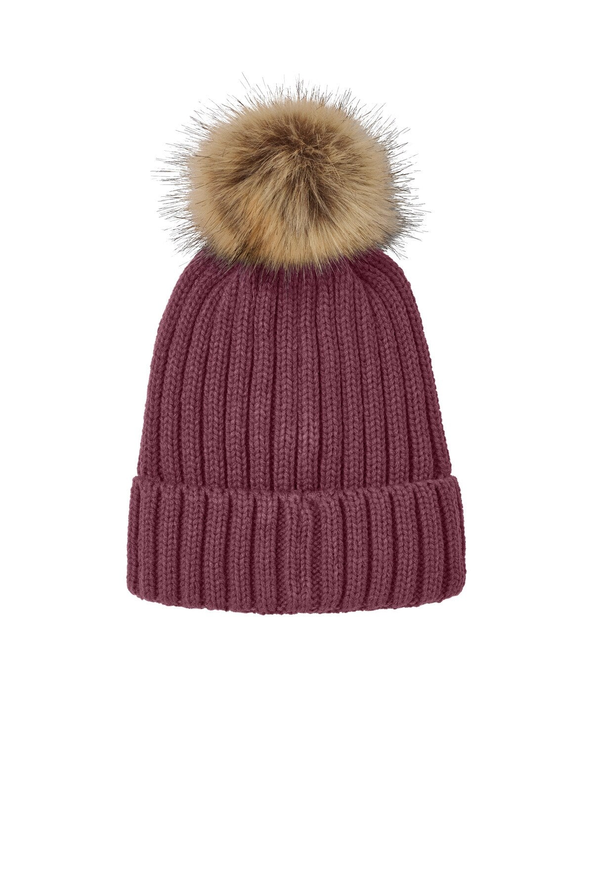 Port Authority® Faux Fur Pom Beanie