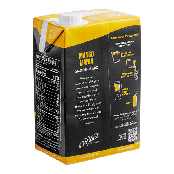 DaVinci Gourmet Mango Mania Real Fruit Smoothie Mix 48 fl. oz. - 6/Case