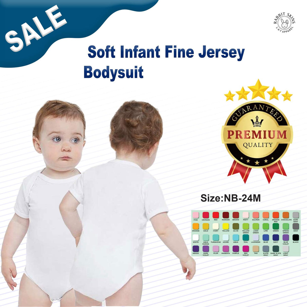 RADYAN® Soft Infant Fine Jersey Bodysuit - 4424