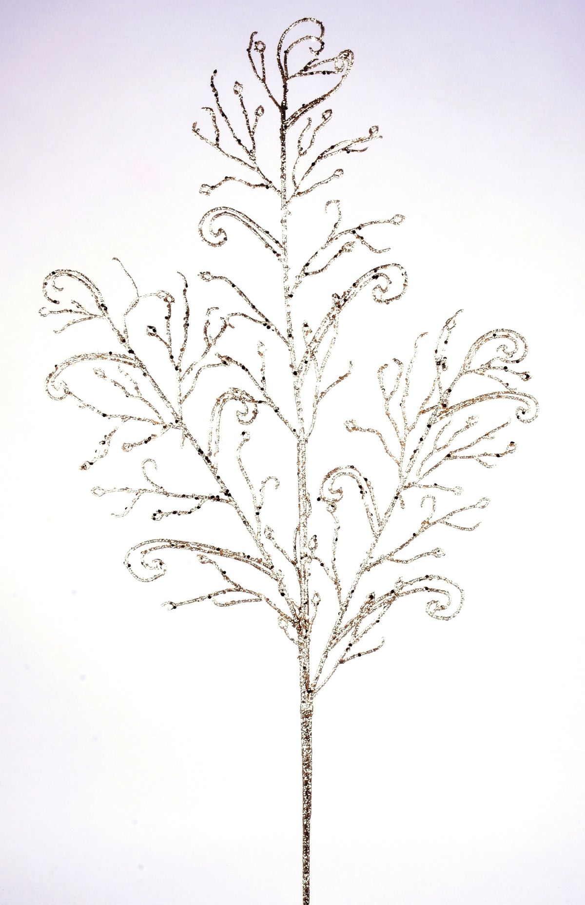 34" Champagne Glitter Lace Leaf Spray