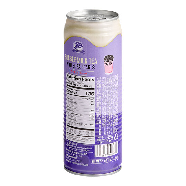 Evergreen Ready-to-Drink Taro Bubble Tea 16.2 fl. oz. - 24/Case