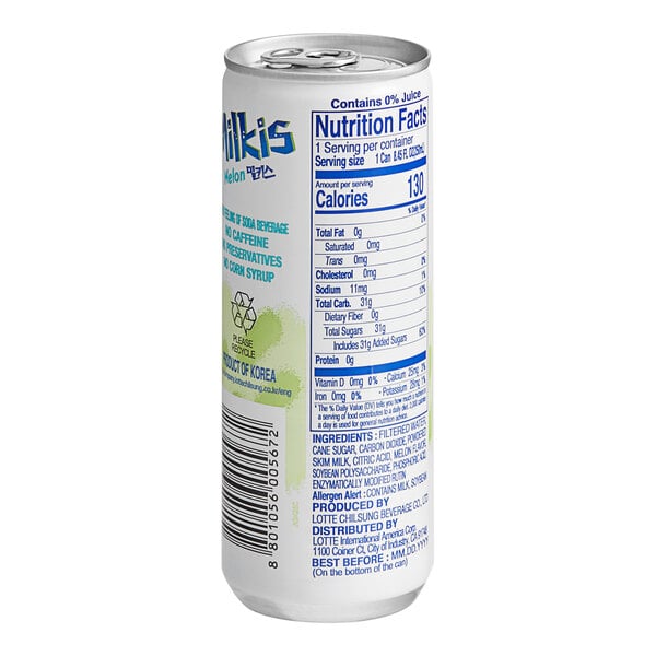 Milkis Melon Milk Soda 8.45 fl. oz. - 30/Case