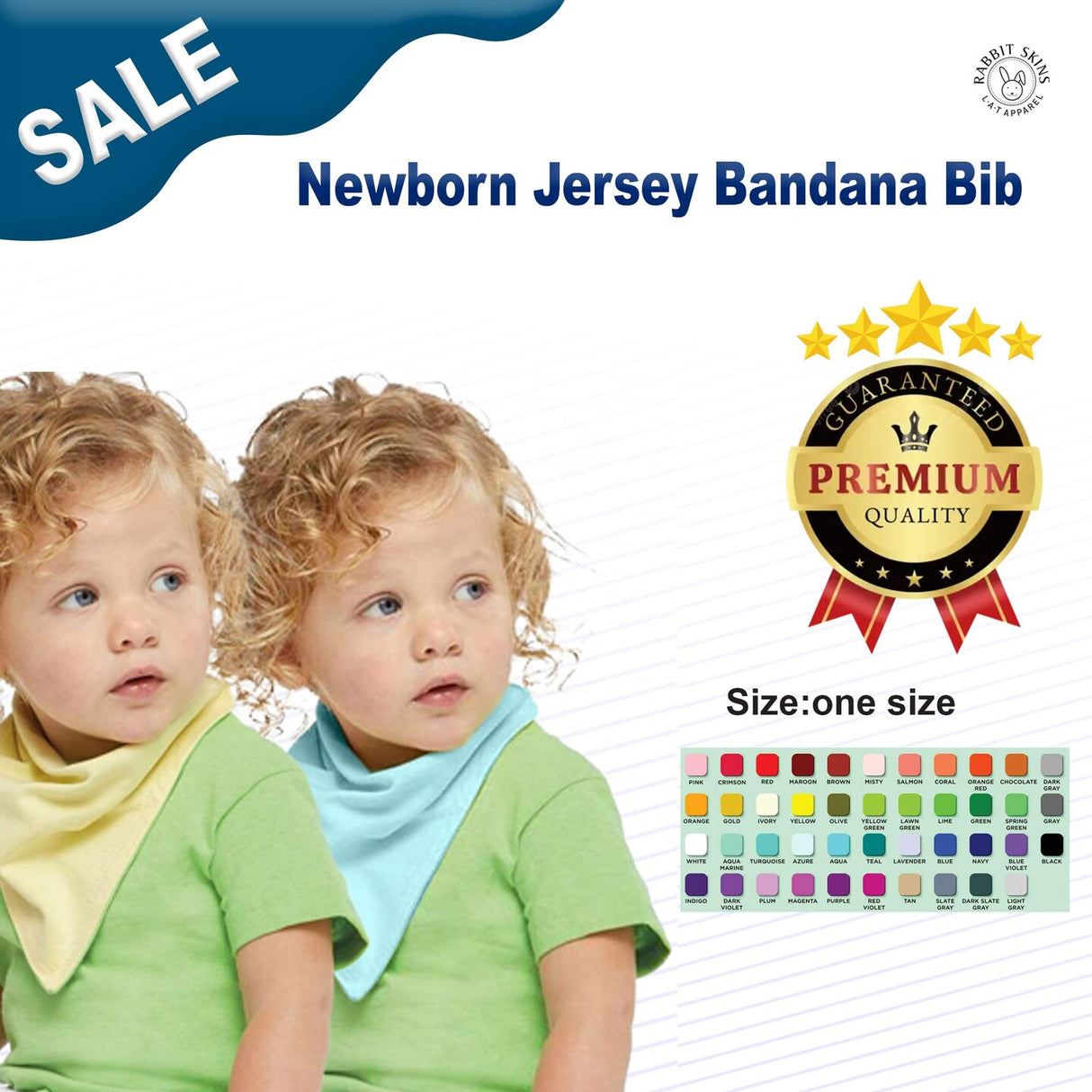 Rabbit Skins® Newborn Jersey Bandana Bib