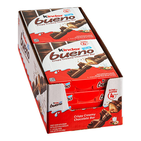 Kinder Bueno 4-Piece King Size Hazelnut Milk Chocolate Bar - 128/Case