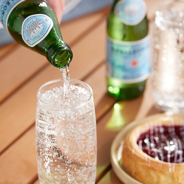 San Pellegrino Sparkling Natural Mineral Water 250 mL Glass Bottle - 24/Case