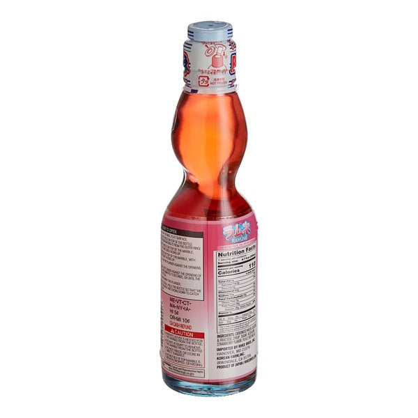 Hana Ramune Strawberry Soda 6.7 fl. oz. - 24/Case