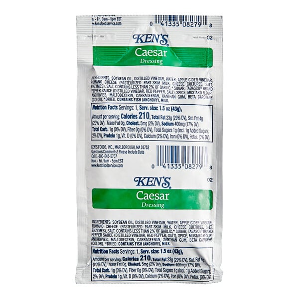 Ken's Foods Caesar Dressing 1.5 oz. Packet - 60/Case