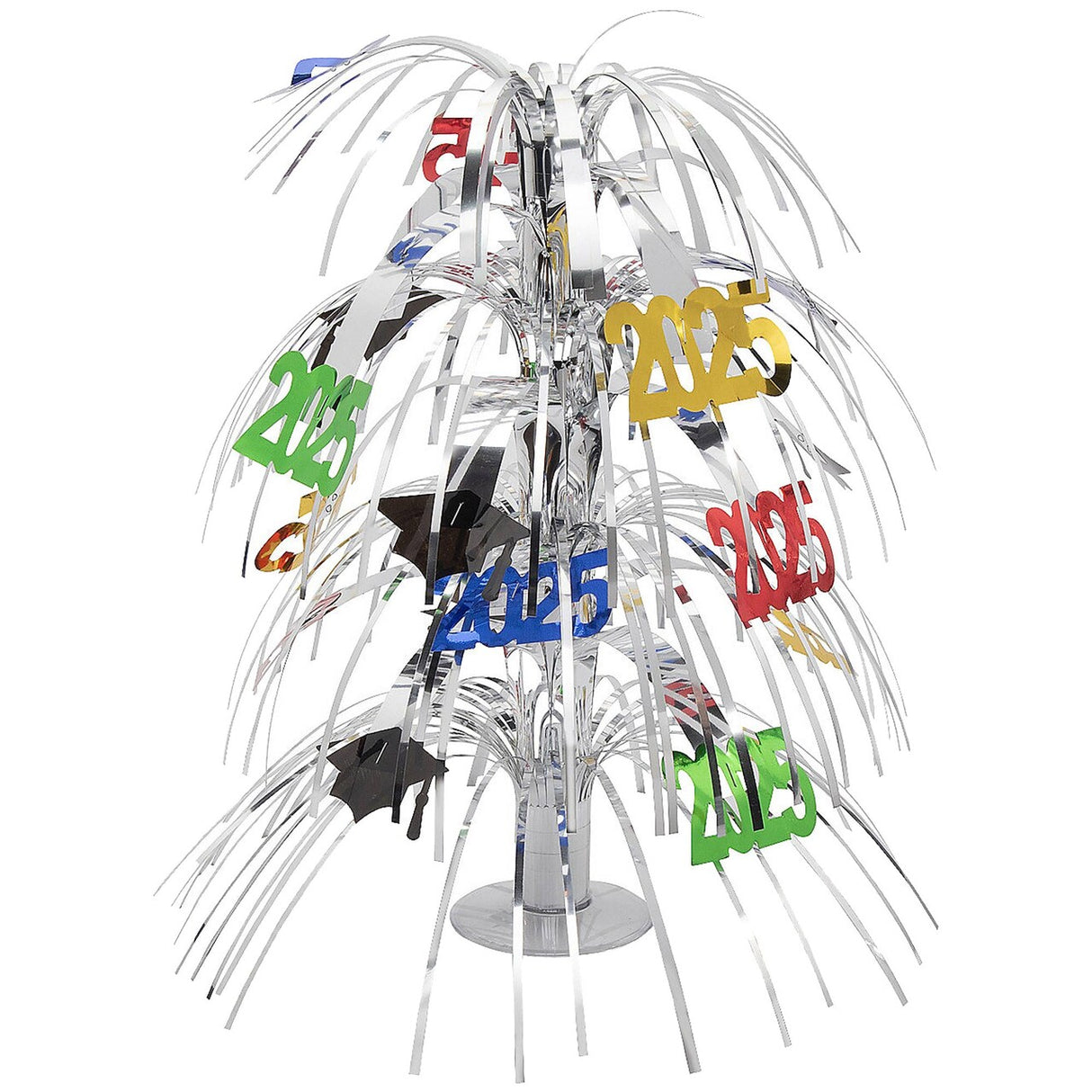 3" x 18" Graduation Class of 2025 Silver Foil Tabletop Fountain