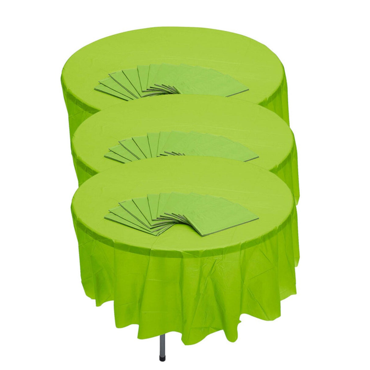 82" Bulk Pack of 12 Lilac Banquet-Style Disposable Round Plastic Tablecloths