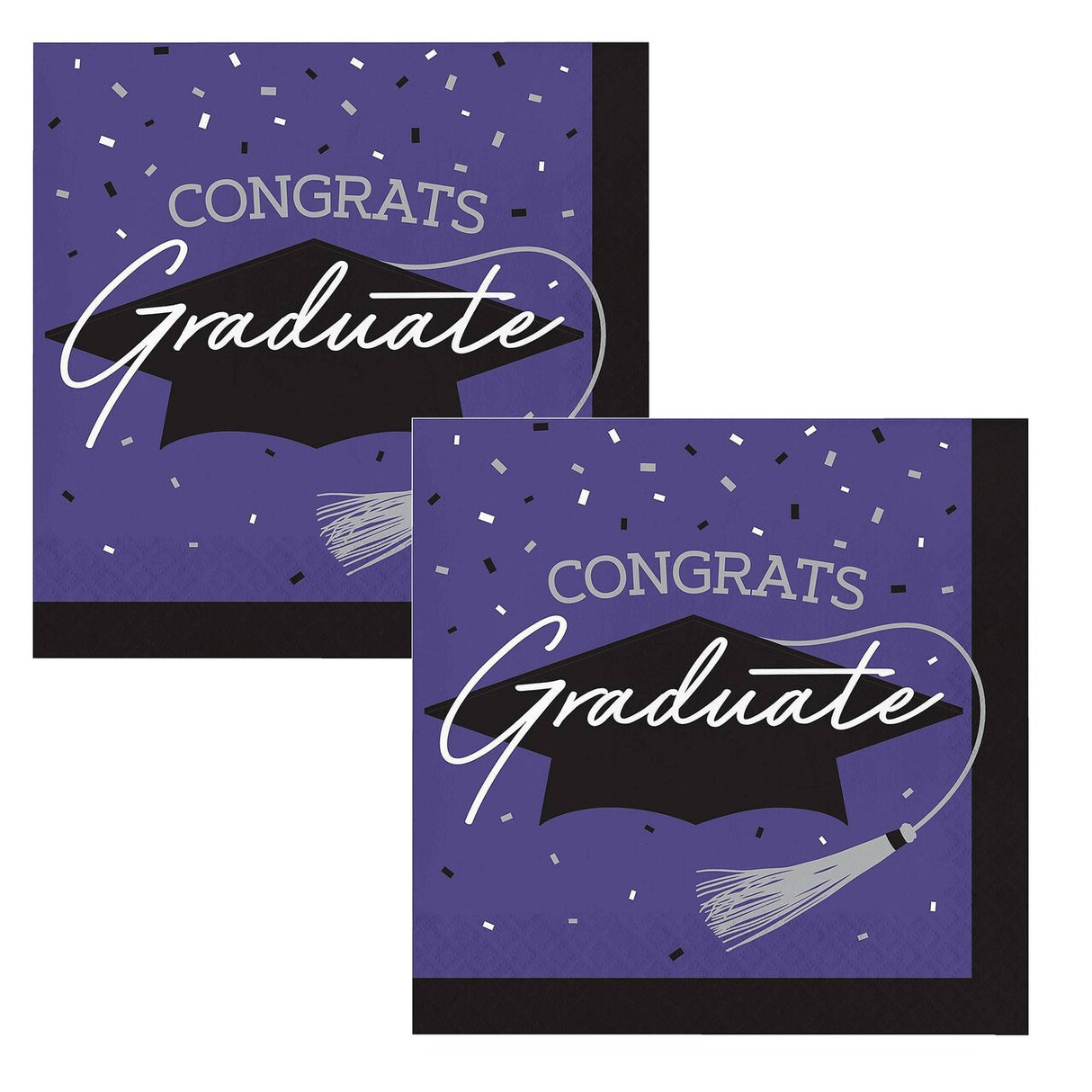 Creative Converting School Spirit Purple Graduation Dinner Napkins – 108ct
