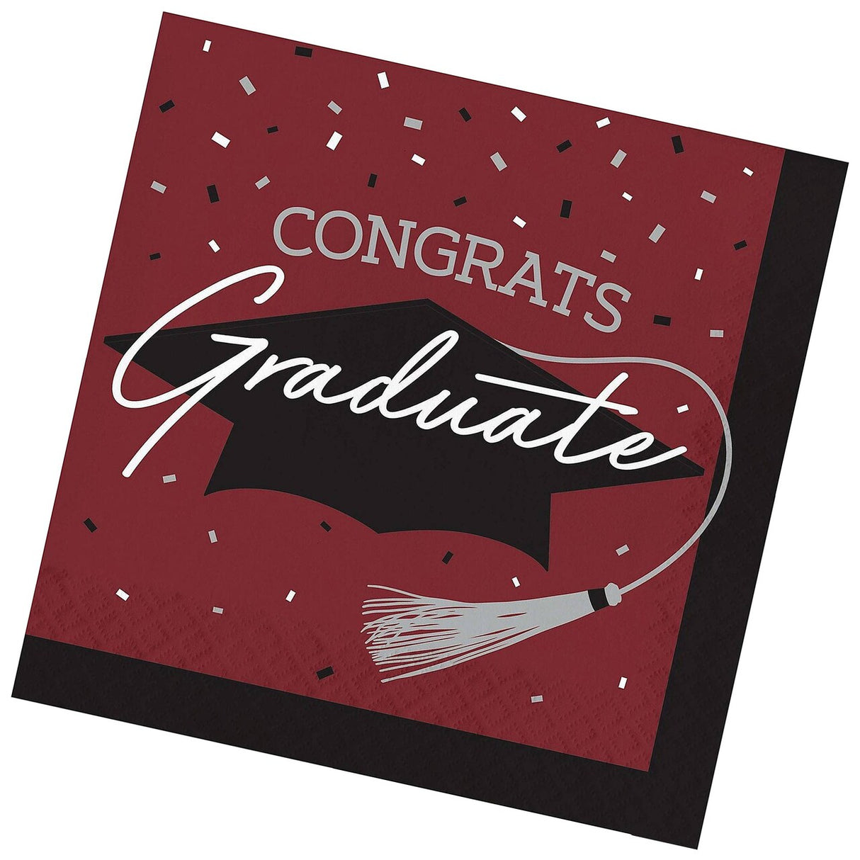 Creative Converting School Spirit Burgundy Graduation Dinner Napkins – 108ct