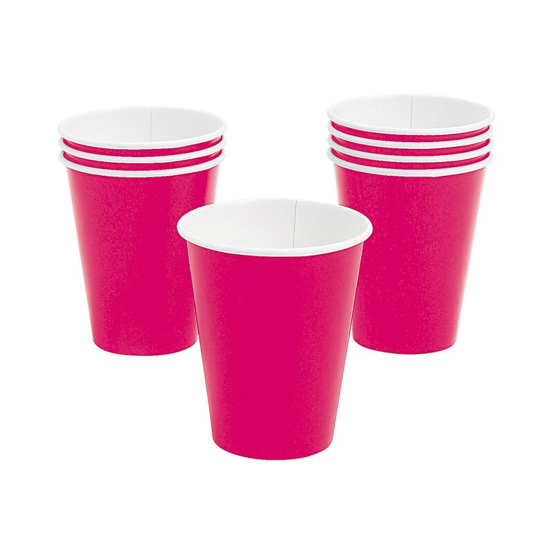9 oz School Bus Yellow Paper Party Cups – 24 Count Disposable Set