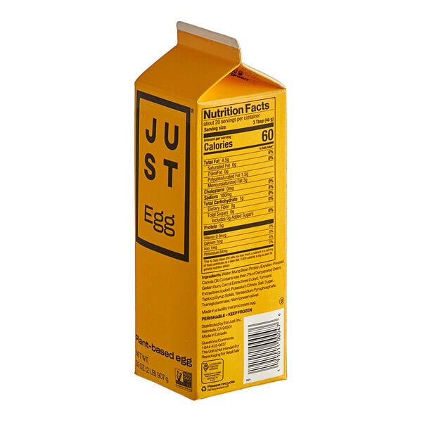 Eat Just Egg 2 lb. Plant-Based Vegan Liquid Egg Substitute - 12/Case
