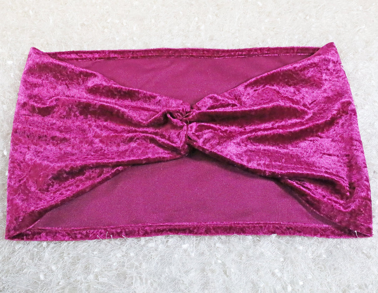 Ruffled Ice Crushed Velvet Chair Bands