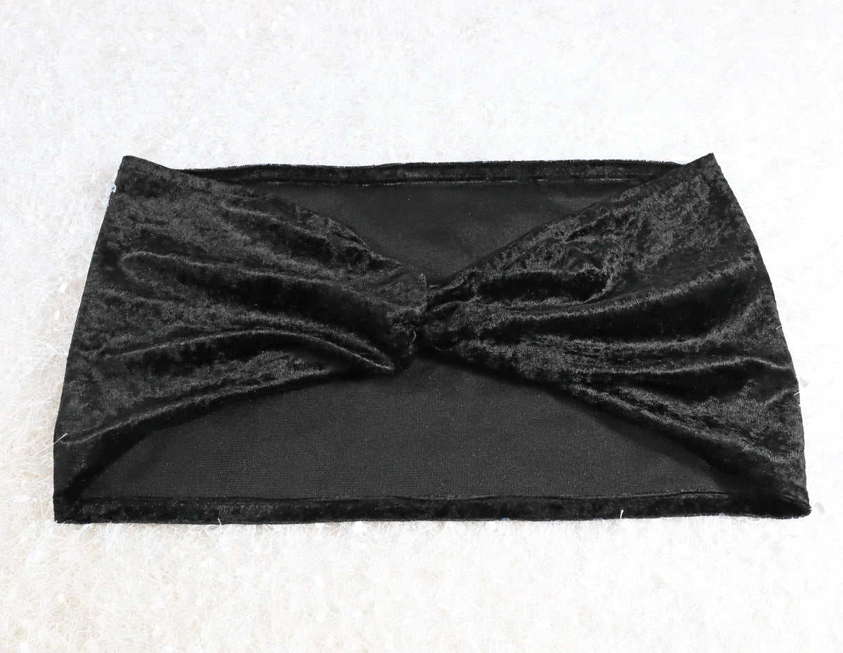 Ruffled Velvet Chair Bands