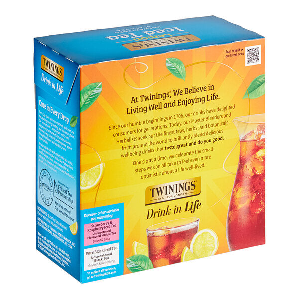 Twinings Unsweetened Black Lemon Iced Tea Bags - 432/Case