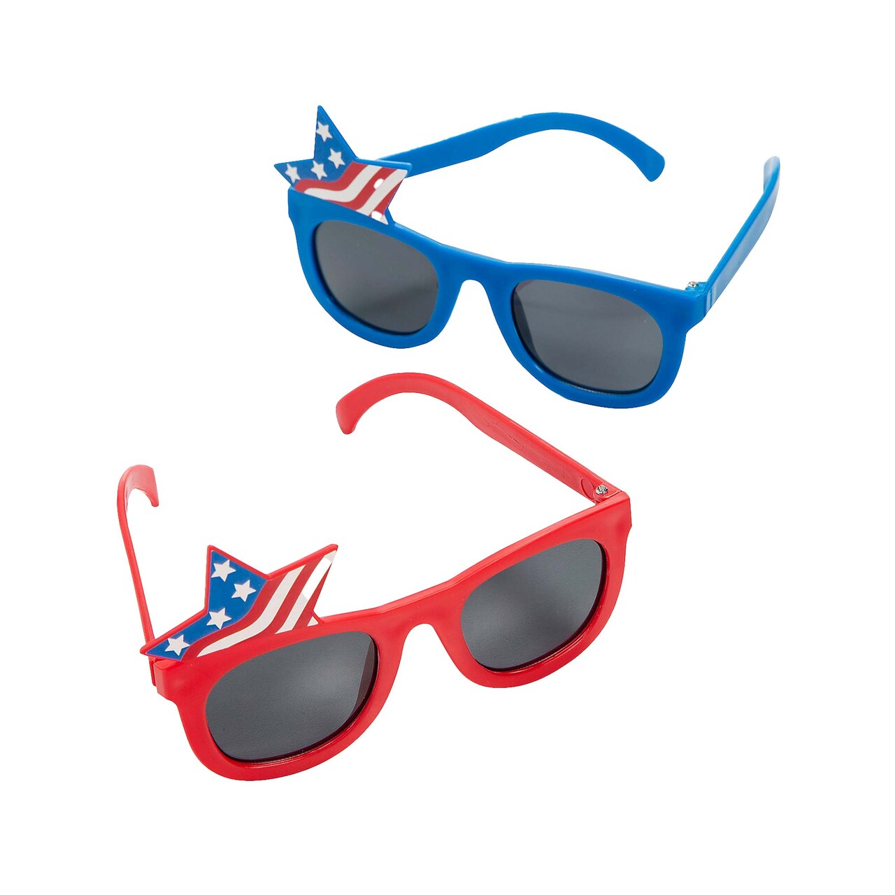 5" x 2 3/4" Kids Patriotic Star Red & Blue Plastic Novelty Sunglasses 12 Pieces