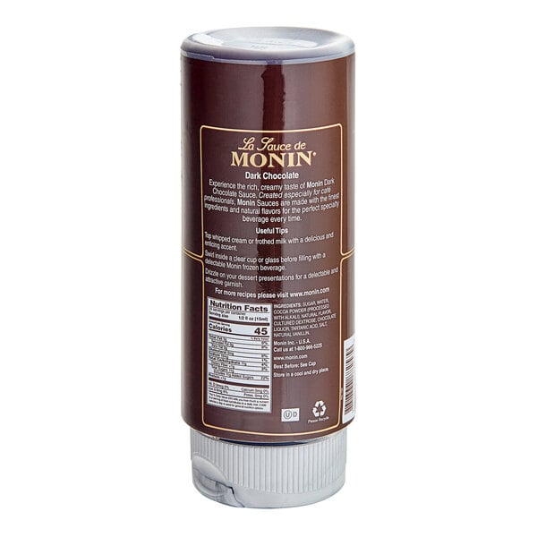 Monin Dark Chocolate Flavoring Sauce 12 fl. oz. - 6/Case