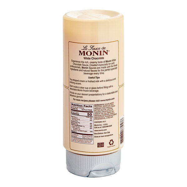 Monin White Chocolate Flavoring Sauce 12 fl. oz. - 6/Case