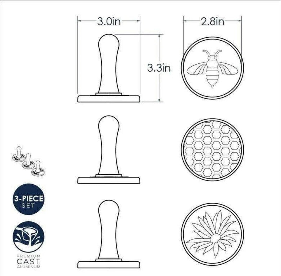 Nordic Ware Honey Bee Cookie Stamps Sunflower hive 3 pack