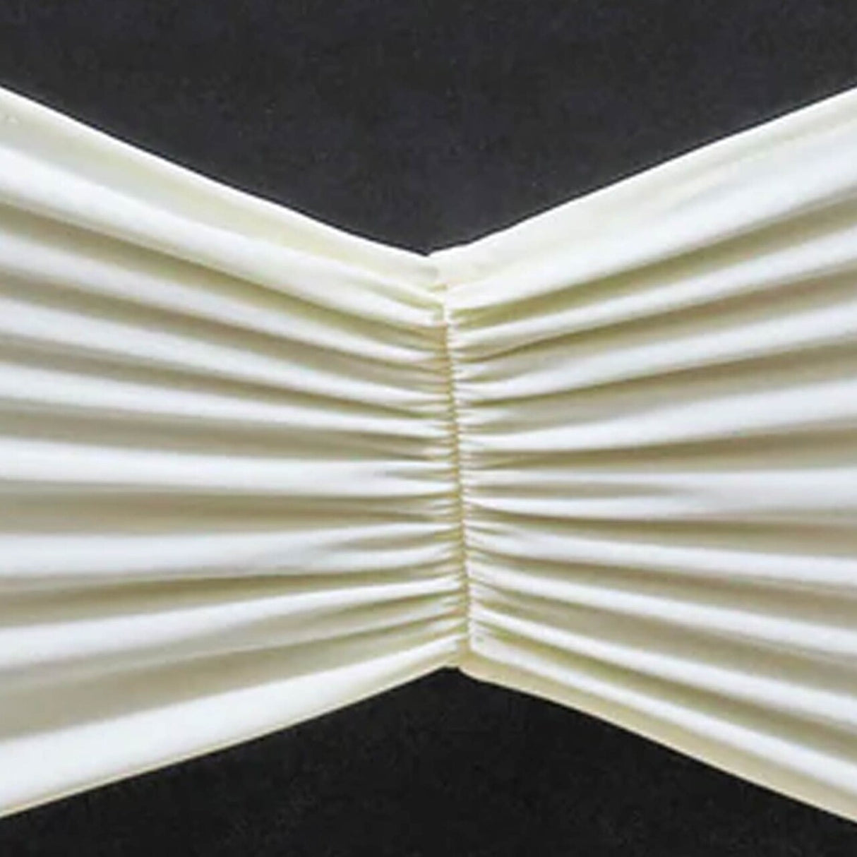 10 Pieces Ivory Ruffled Spandex Chair Bands for Classic Event Elegance 8x13 inches