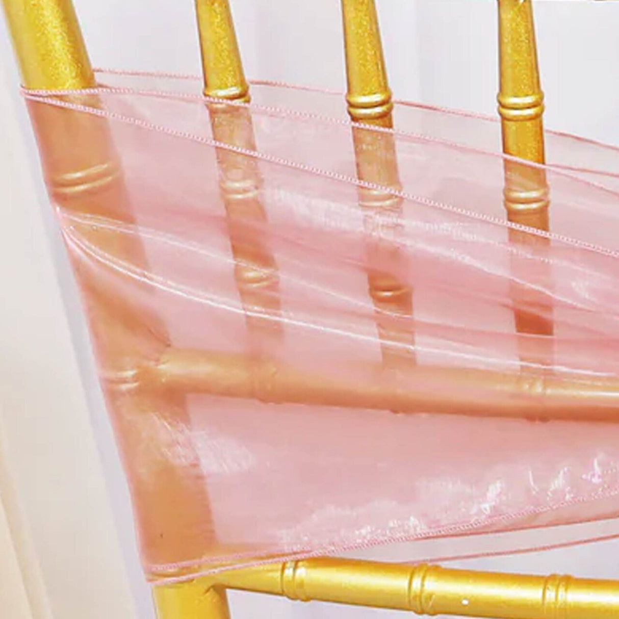 10 Pieces Rose Pink Organza Chair Sashes 8"x108" Elegant Event & Wedding Decor
