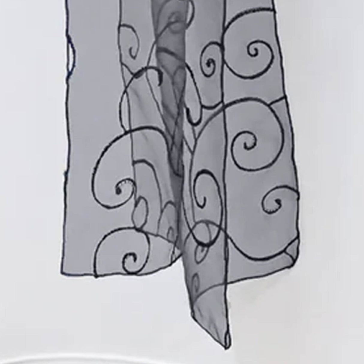 10 Pieces Pewter Embroidered Organza Chair Sashes 8"x108" Sophisticated Event Decor