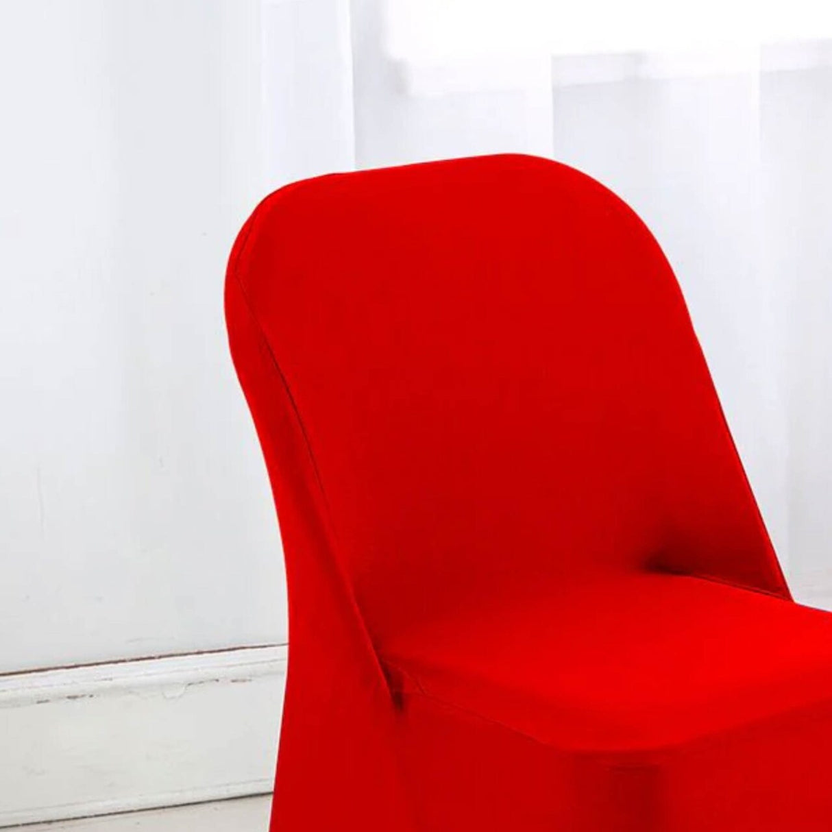 1 Piece Red Stretch Spandex Chair Cover for Folding Event Seating