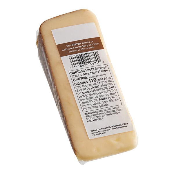 Sartori Balsamic BellaVitano Cheese 5.3 oz. Wedge - 12/Case