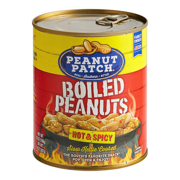 Peanut Patch Hot and Spicy Boiled Peanuts 25 oz. Can - 12/Case