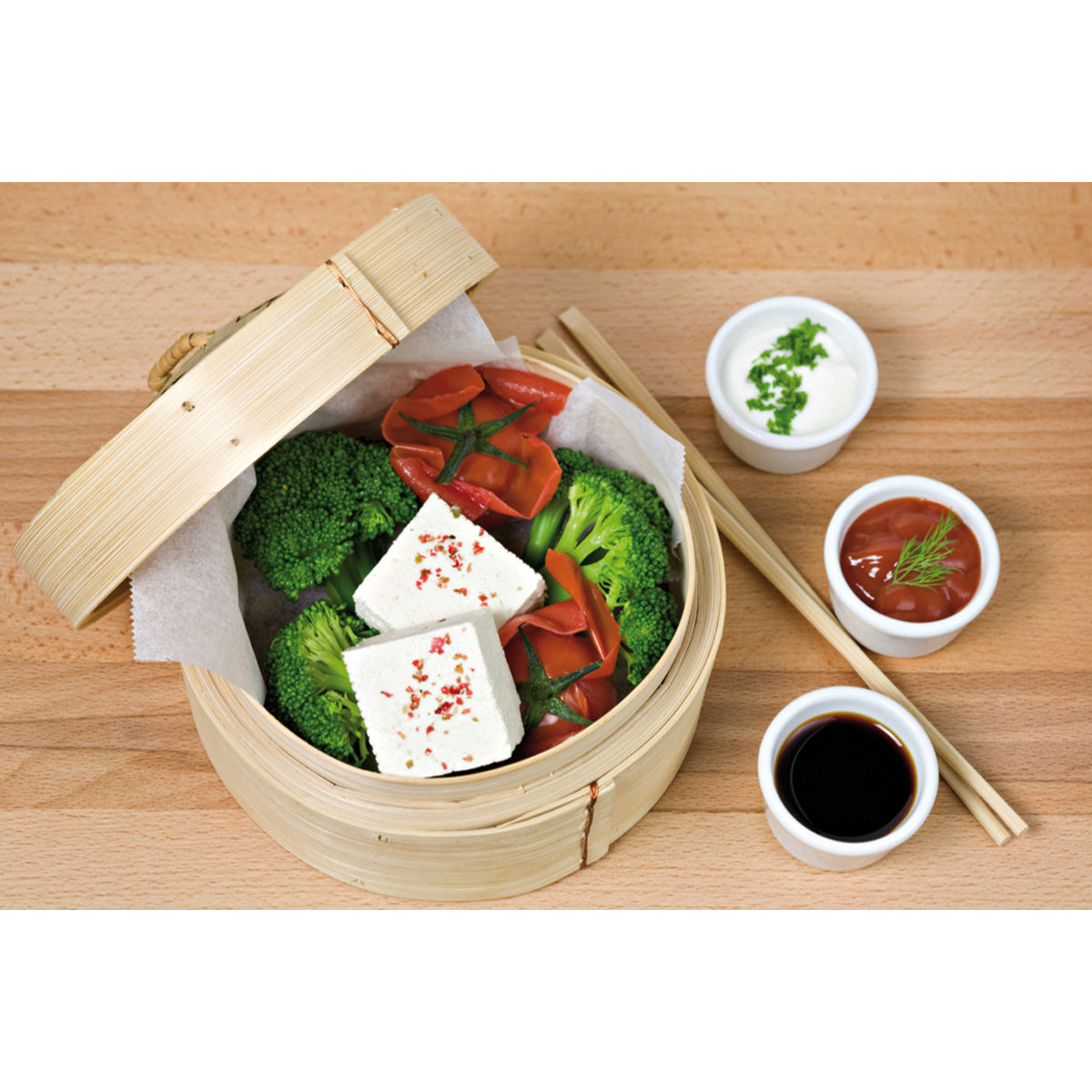 Packnwood Giant Bamboo Steamer, 11.8" Dia. x 2.7" - Case of 5
