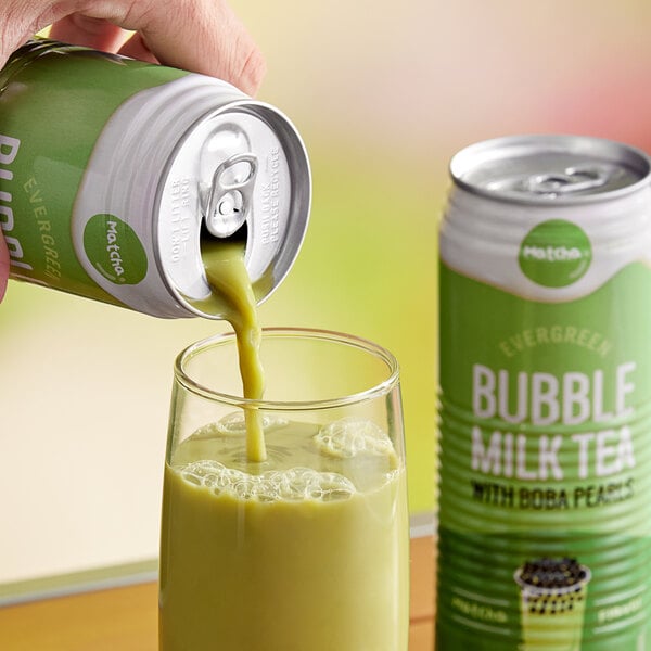Evergreen Ready-to-Drink Matcha Bubble Tea 16.2 fl. oz. - 24/Case