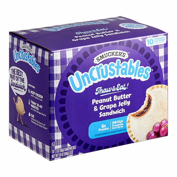 Smucker's Uncrustables Grape Jelly and Peanut Butter Sandwich 2 oz. - 60/Case