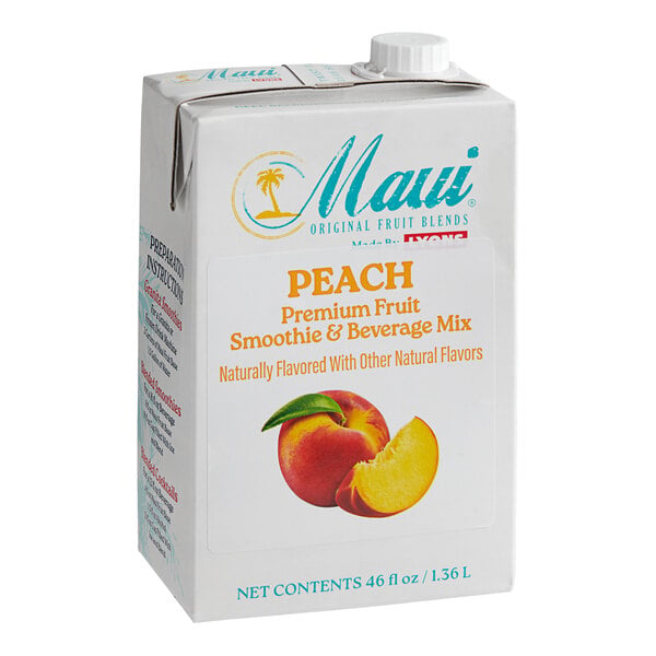 Maui by Lyons Peach Smoothie Mix 46 fl. oz. - 6/Case