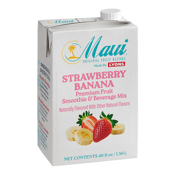Maui by Lyons Strawberry Banana Smoothie Mix 46 fl. oz. - 6/Case