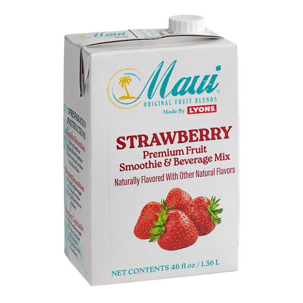 Maui by Lyons Strawberry Smoothie Mix 46 fl. oz. - 6/Case