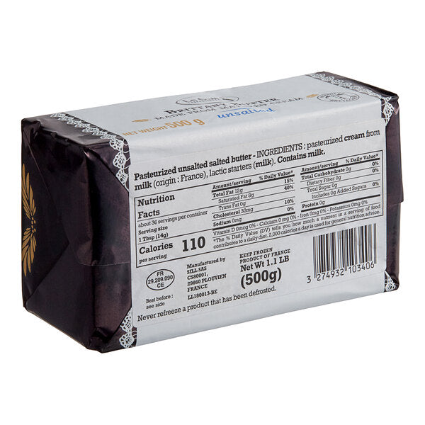 Le Gall Unsalted Brittany Butter 1.1 lb. - 20/Case